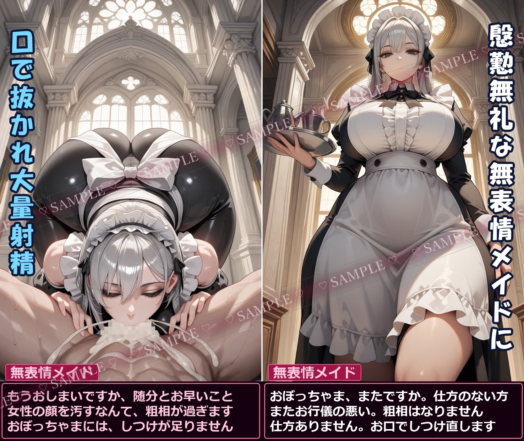 【無表情2コマ】塩対応のデカ女に淡々とヌかれる