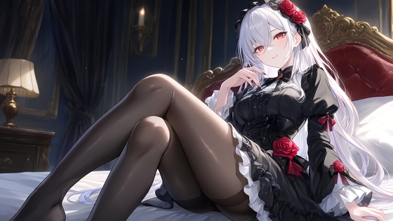 【AIイラスト集】ゴシックロリータ美少女〜優雅な黒タイツファッション〜