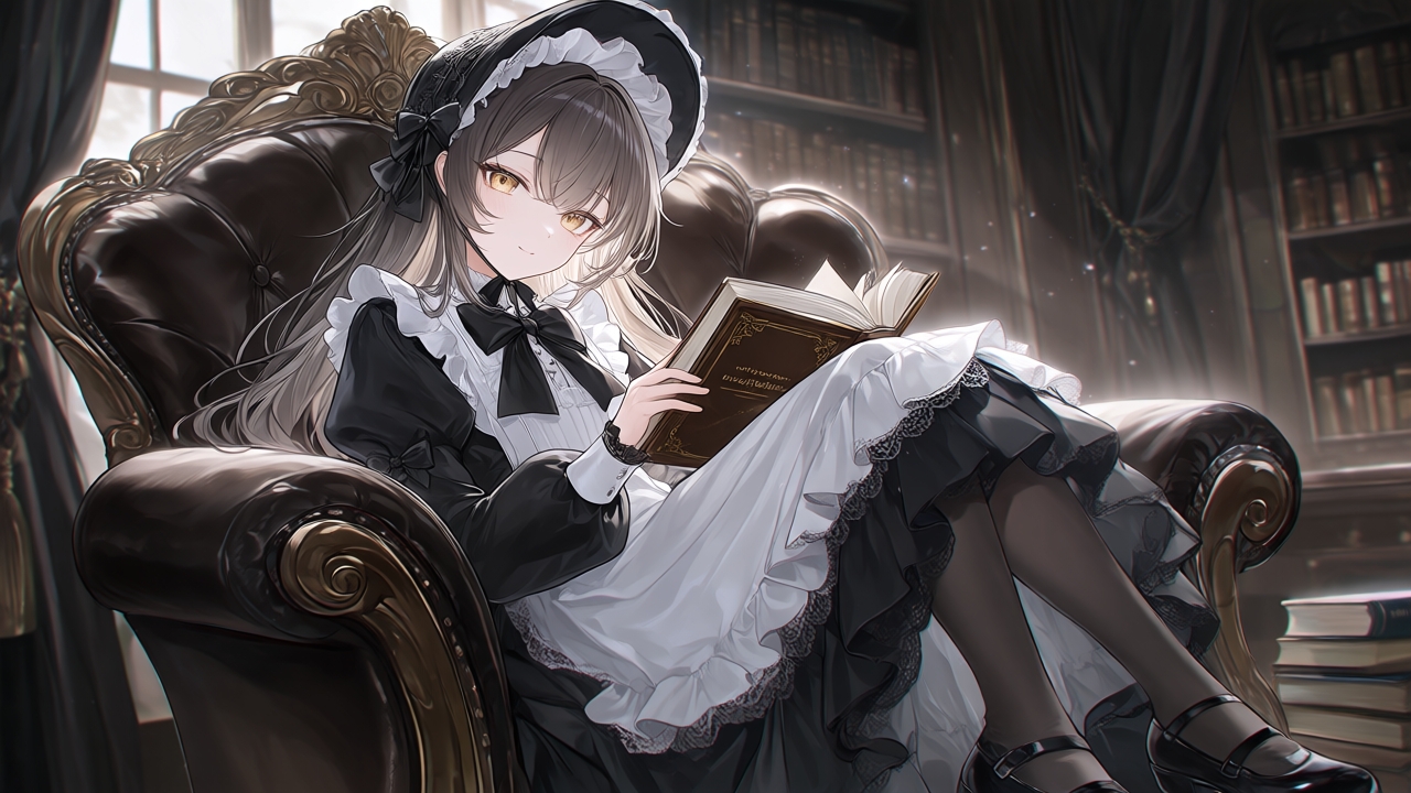 【AIイラスト集】ゴシックロリータ美少女〜優雅な黒タイツファッション〜