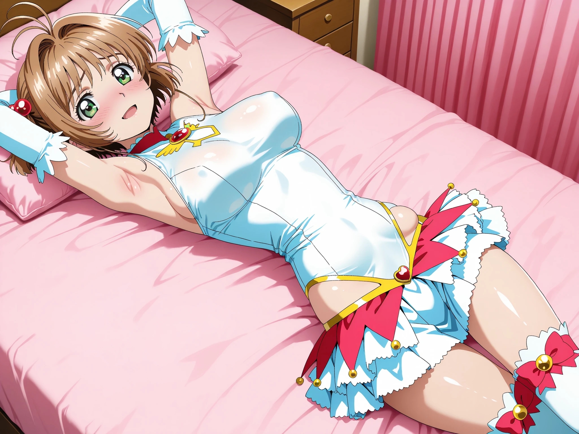 「ほえぇぇッ！?頭のなか、とろけちゃうよぉッ♡」魔法少女の衣装のまま、自宅のベッドで完全に『開発』されちゃった「木●元桜」