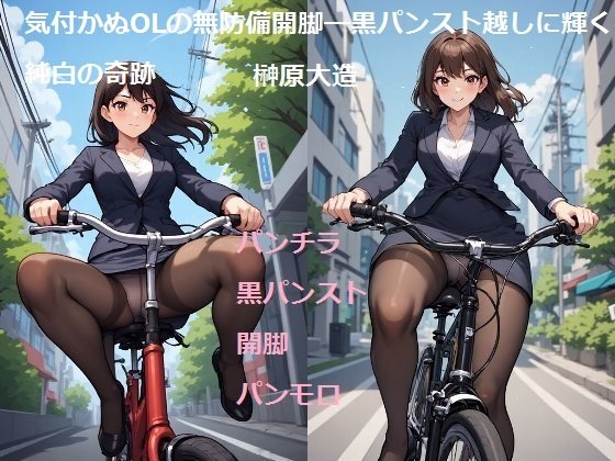 気付かぬOLの無防備開脚―黒パンスト越しに輝く純白の奇跡 – main preview