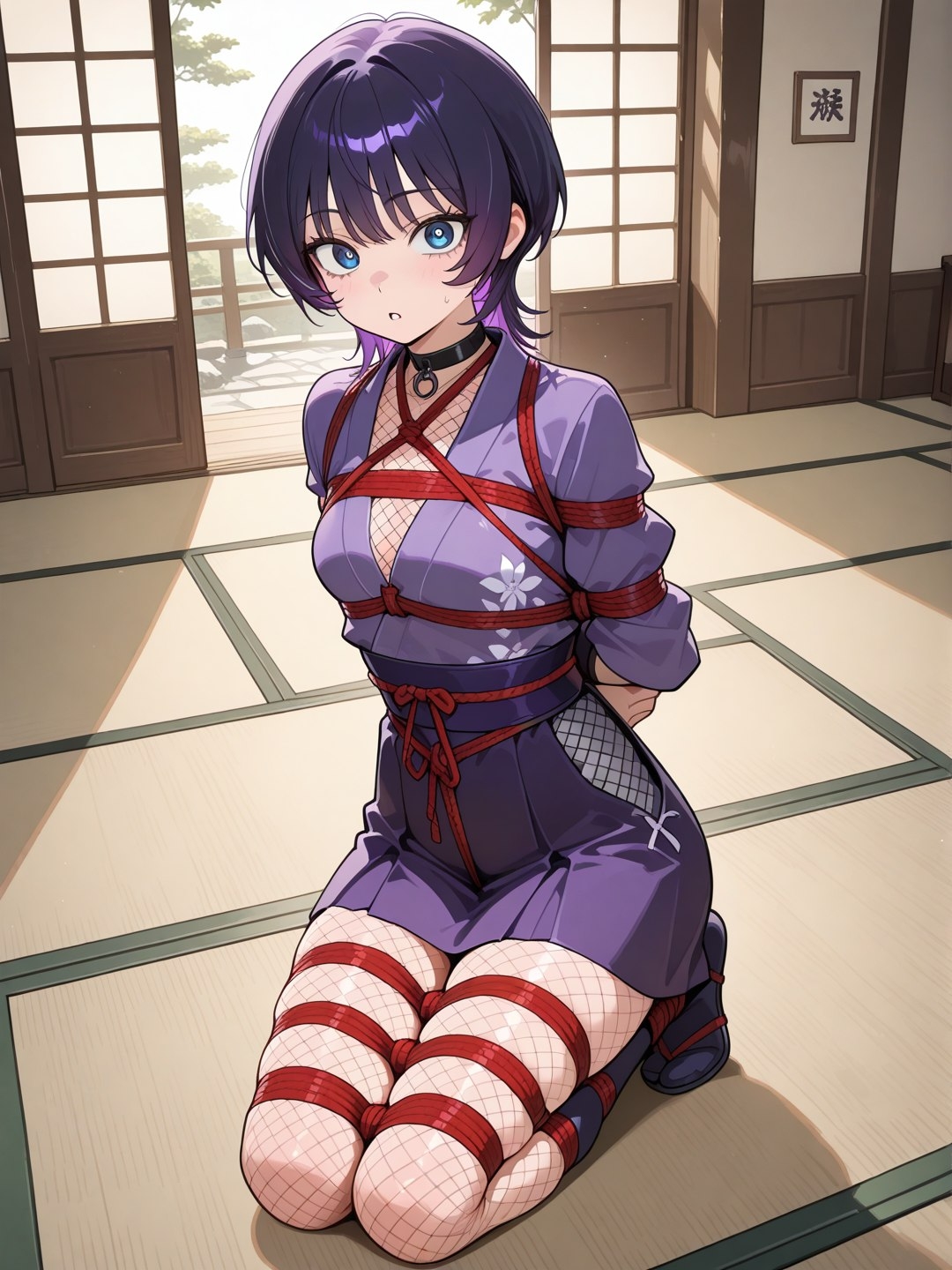 捕らわれた紫髪くノ一 ～潜入任務の果てに～【R-18 AI CG集】 – Preview 2