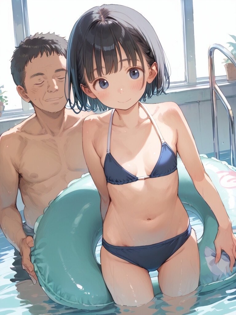 (お母さんには、絶対内緒だよ…?) 姪っ子姉妹を市民プールに連れ出しハメ倒し