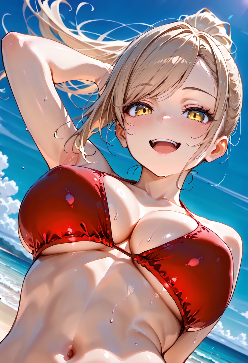 ビキニ美女たちと真夏のビーチで濃厚生ハメSEX 巨乳グラドルの㊙撮影会
