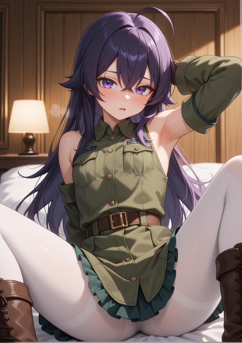特殊性癖シリーズ『No.18』 ミリタリー風の衣装の女の子がセクシーポーズで押し倒されてるやつ Part2