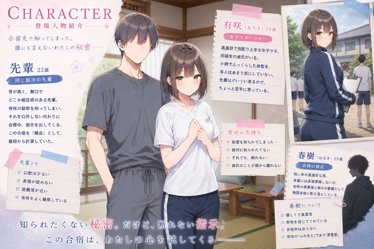 彼氏いるのに合宿で先輩に堕とされた――女子マネ有咲、一夜の記録