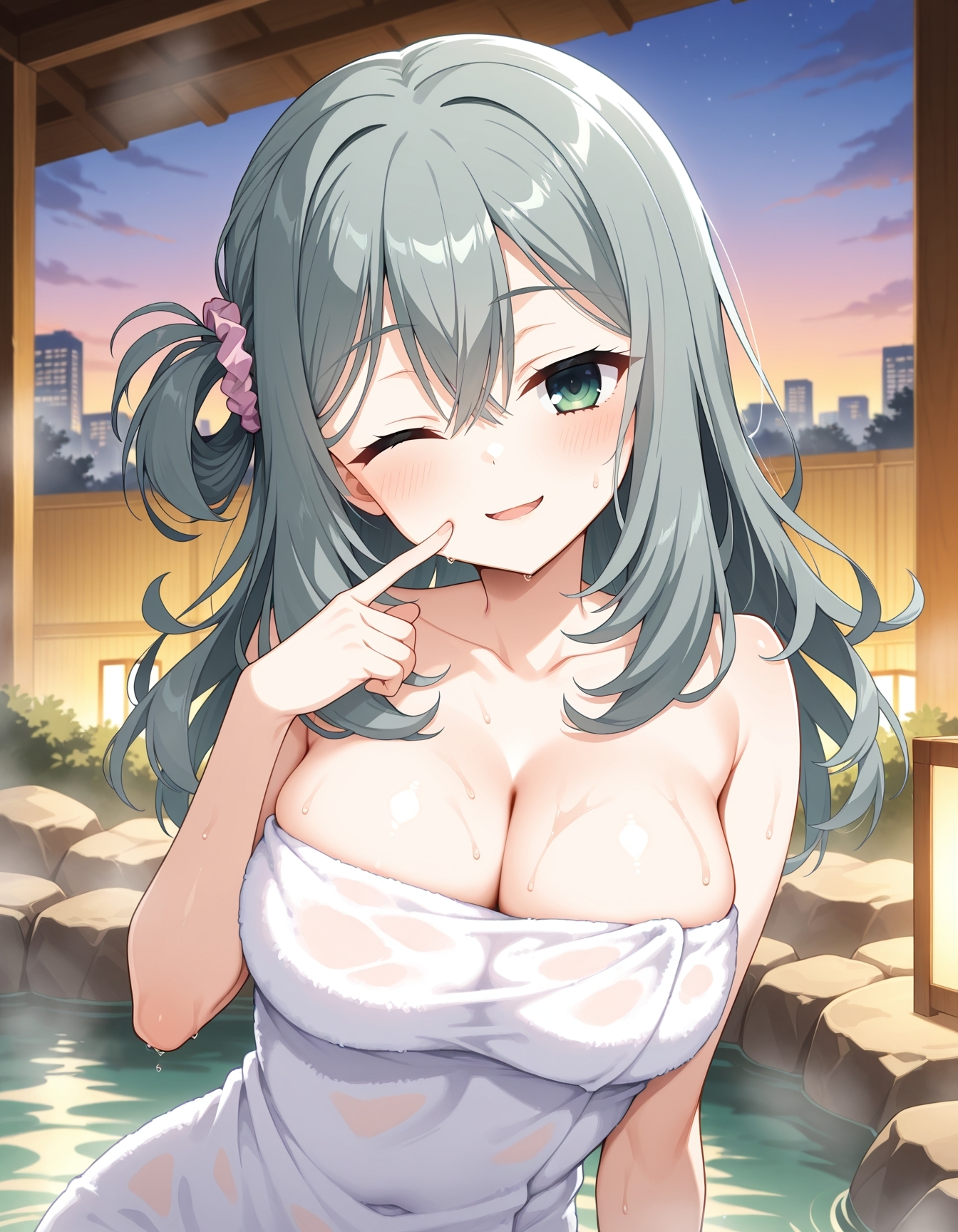 式〇茉優 温泉で