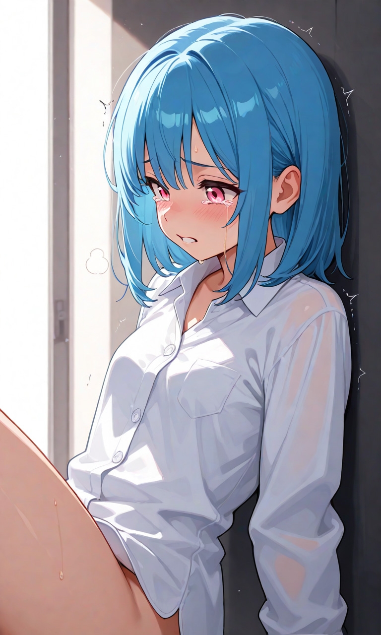 この娘を〇そう！裸Yシャツ青髪っ娘！！全裸もあるよ。