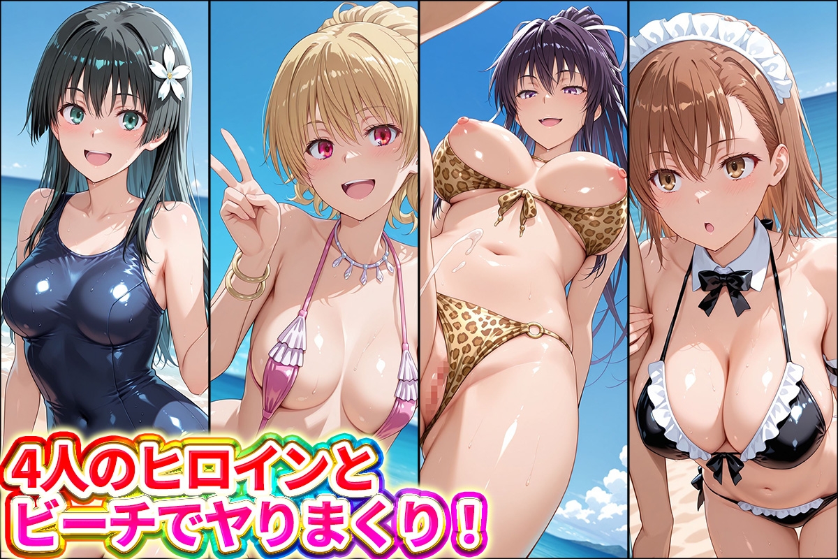 水着×青姦 スケベなビーチ～御坂・神裂・獄彩・佐天