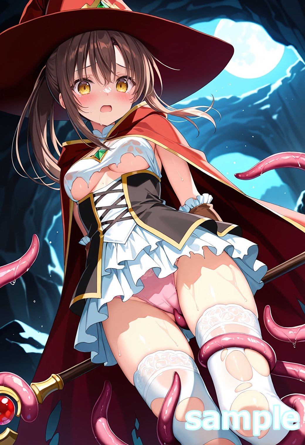 触手でピンチ！ ～魔法使いの少女に這い寄るぬるぬる～