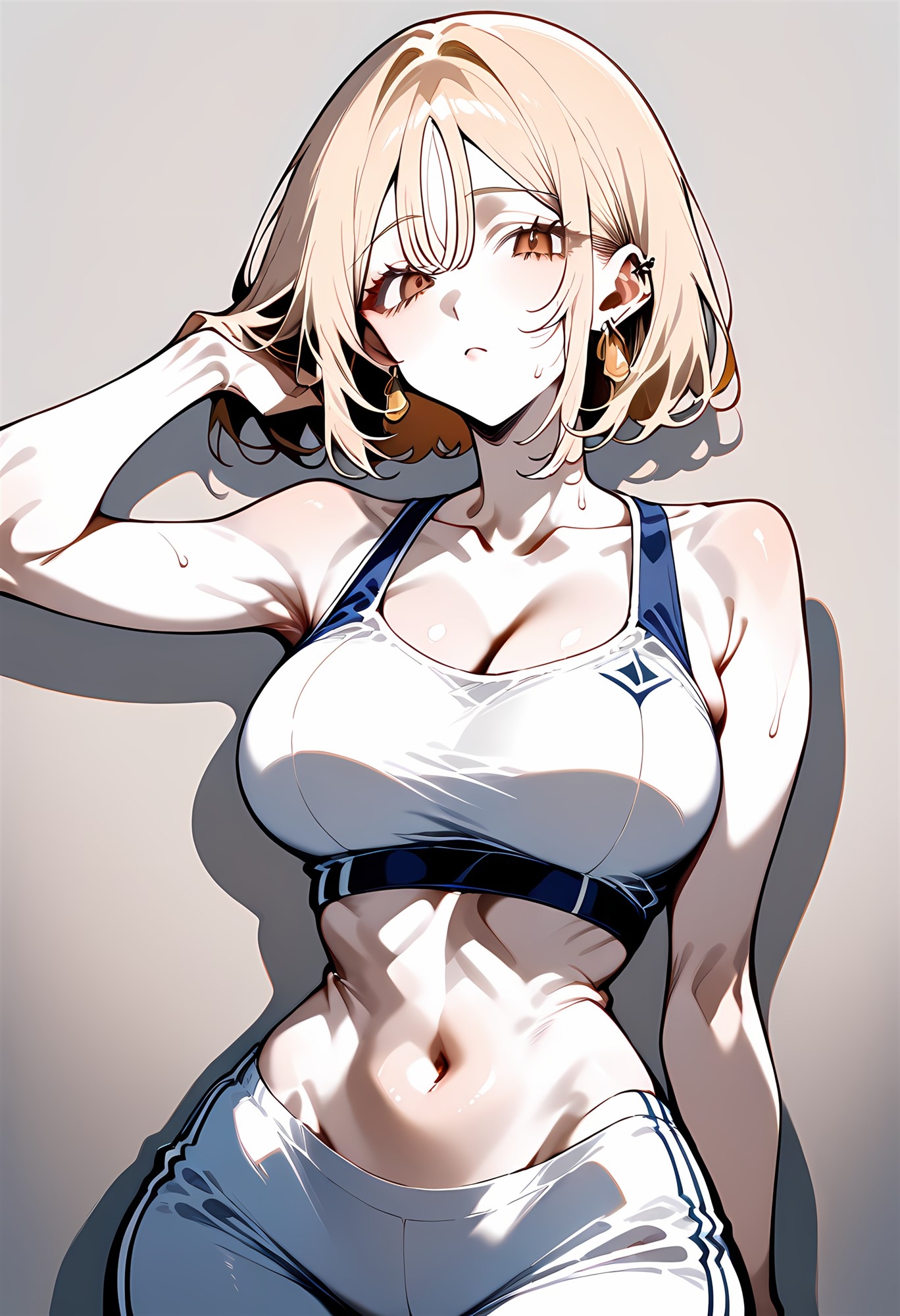 【巨乳】【金髪ギャル】【お姉さん】トレーニング後のリナ ―ストイックな白ギャルの無防備な時間―