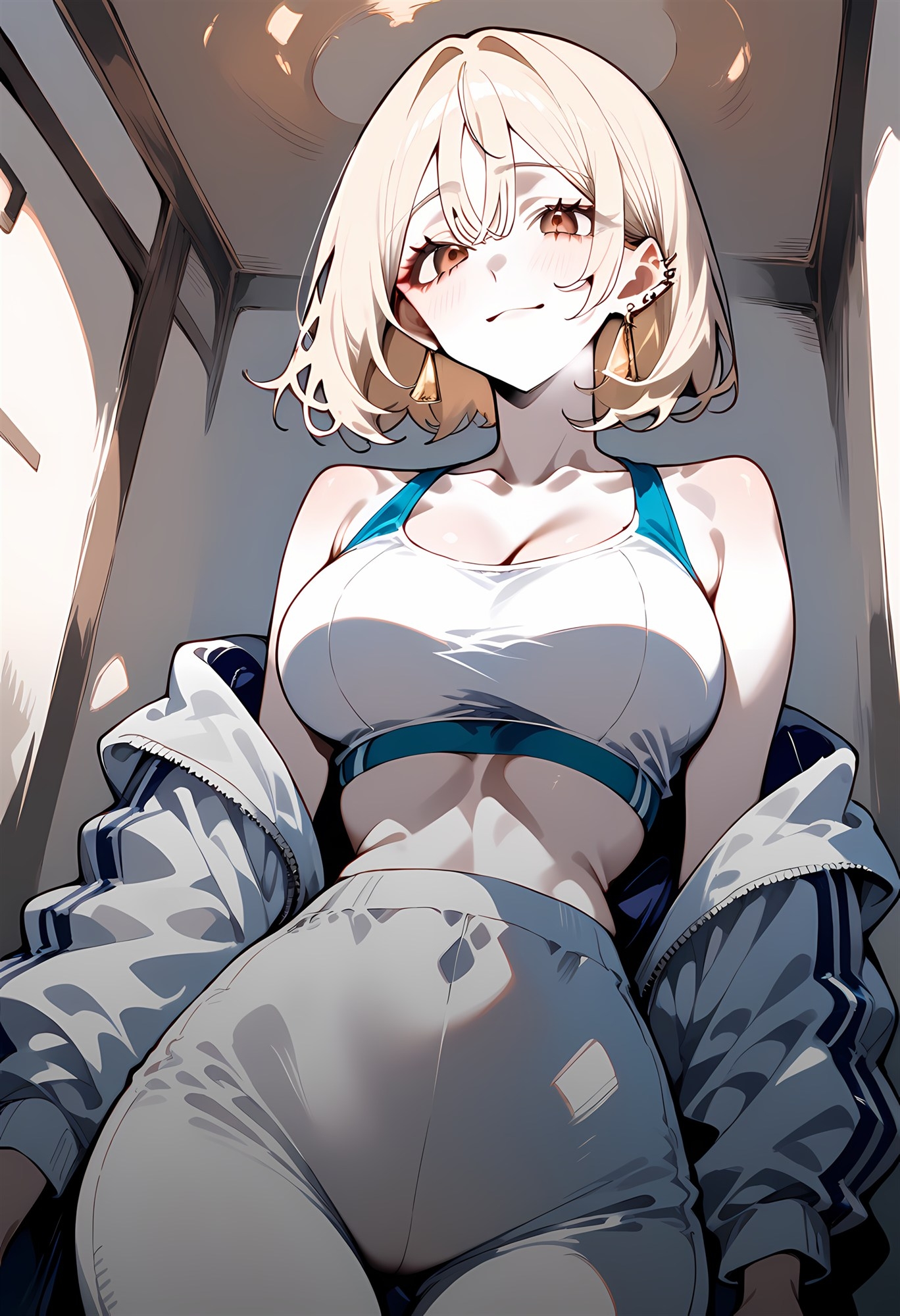 【巨乳】【金髪ギャル】【お姉さん】トレーニング後のリナ ―ストイックな白ギャルの無防備な時間―