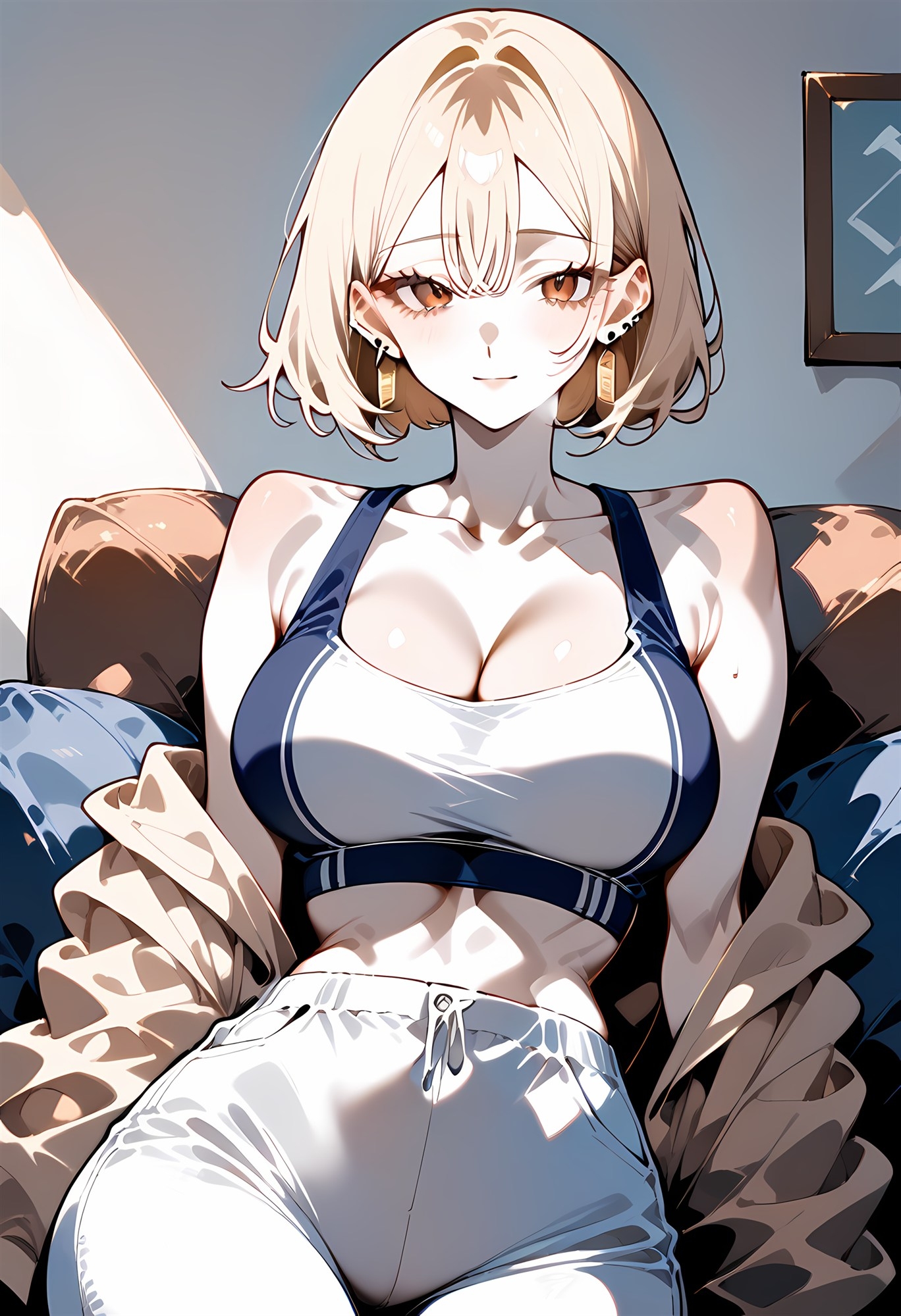 【巨乳】【金髪ギャル】【お姉さん】トレーニング後のリナ ―ストイックな白ギャルの無防備な時間―