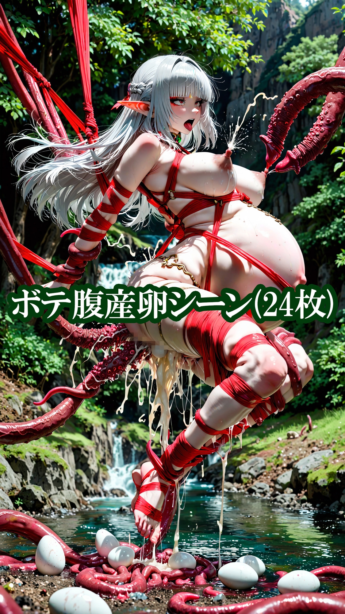エルフちゃんの水遊び(ボテ腹・触手・乳首責め・産卵)静止画100枚+gifループ動画5本 – Preview 5