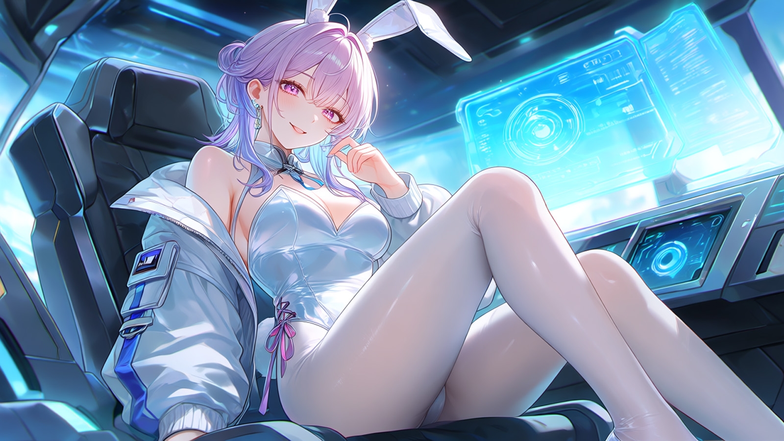 サイバーバニーガール〜ネオン輝く黒タイツファッション〜 – Preview 3