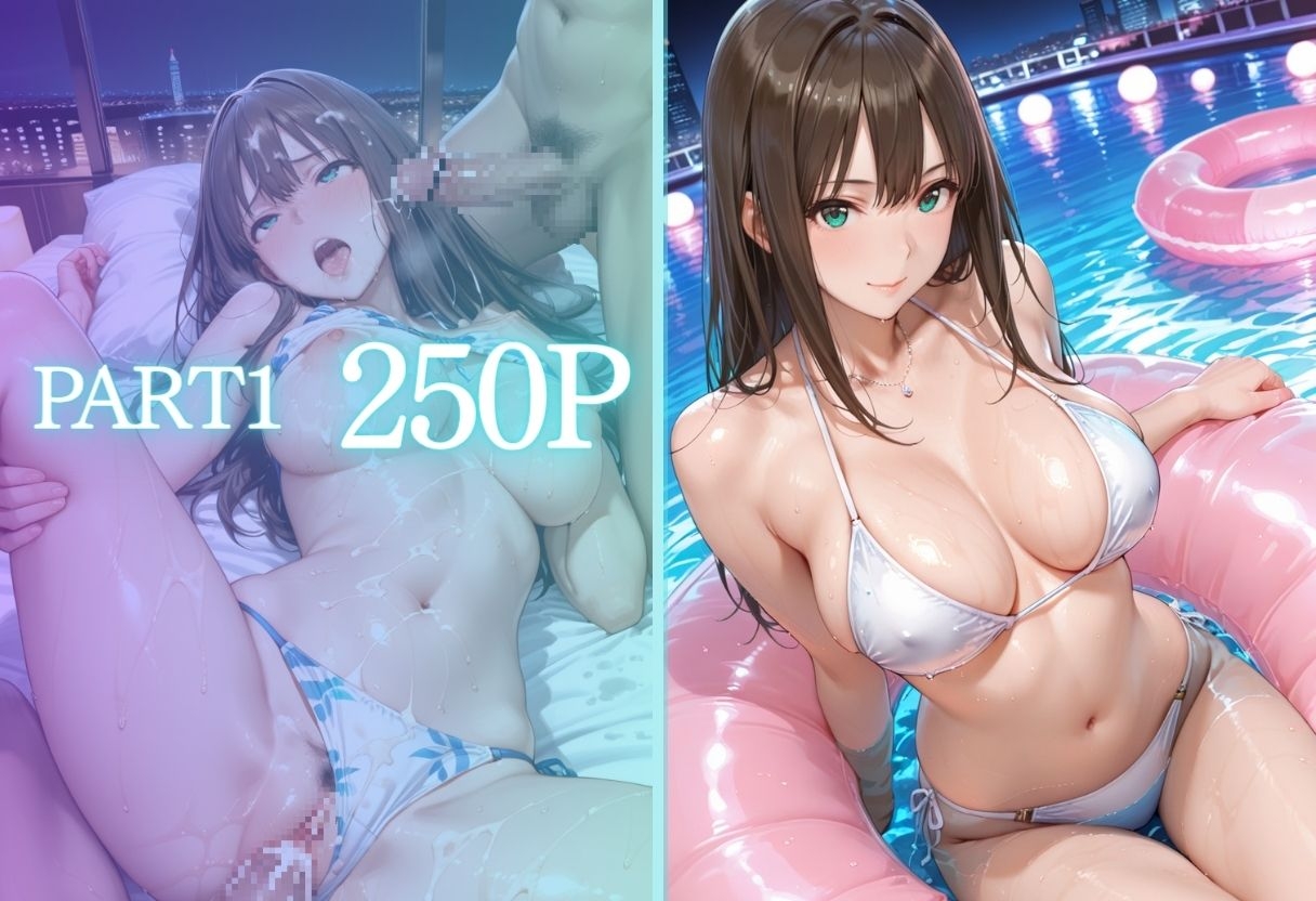 リフレッシュのはずが…ナイトプールでビキニ乱交SEX