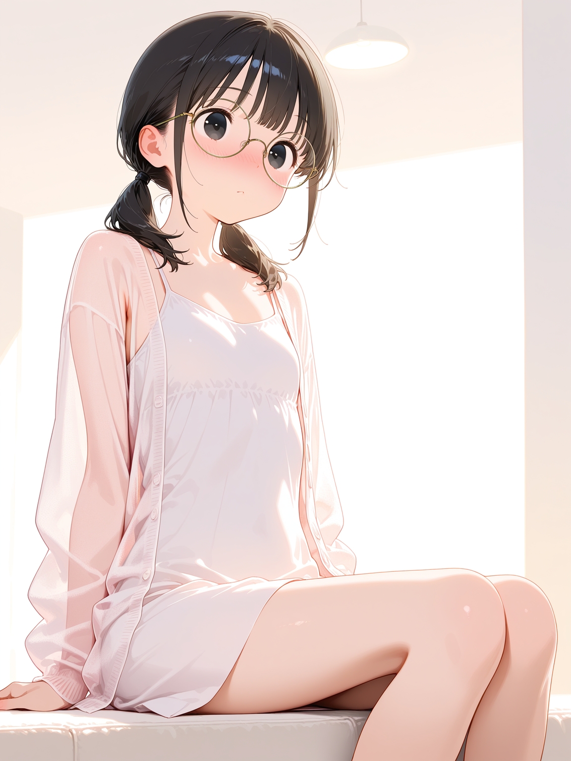 眼鏡女子が白い部屋をおしっこで染めたりする話