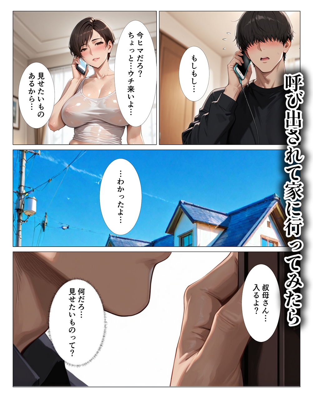 ピタピタになったタンクトップの叔母さんが乳ワイパーで誘ってくるから中出しHしてしまった