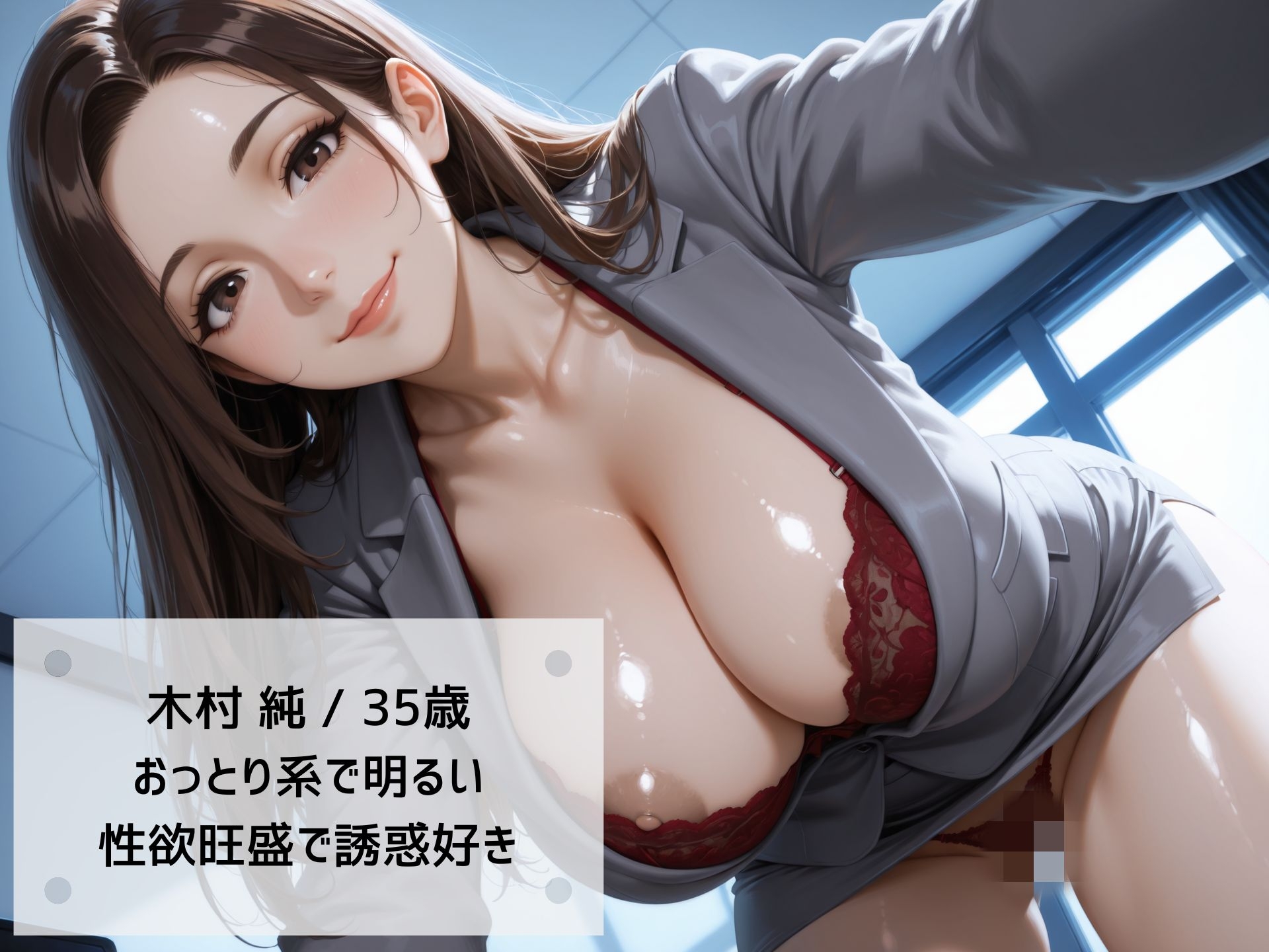【4K高画質】 揺れるおっぱい！欲求不満な女上司が巨乳と巨尻で誘惑！夜のオフィスで禁断の生ハメセックス！
