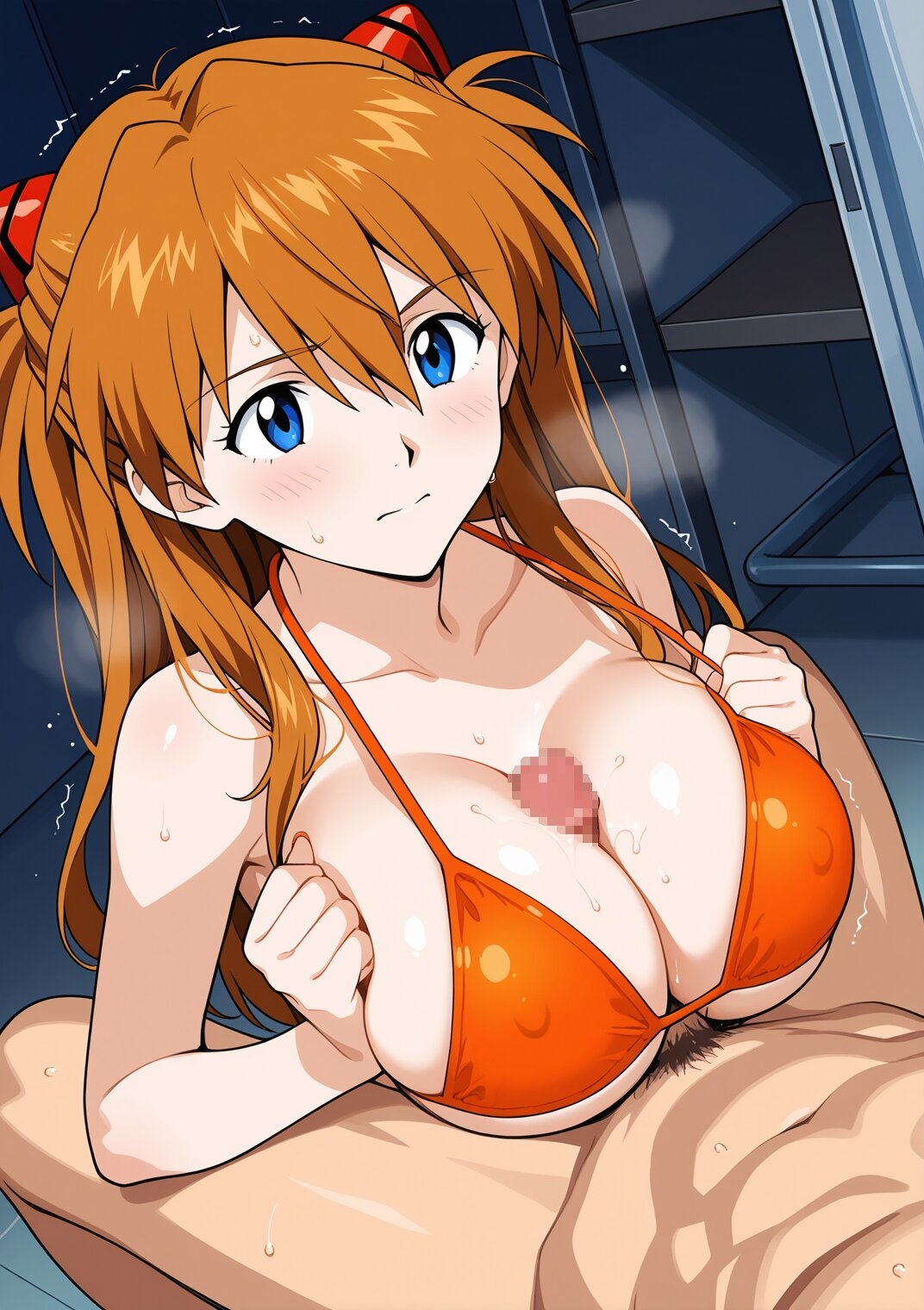 サクッとシリーズ！ 巨乳ア〇カ・ラングレーと碇シ〇ジ 水着ロッカー編 フェラ パイズリ 騎乗位 後背位 駅弁 正常位 中出し 合計450枚