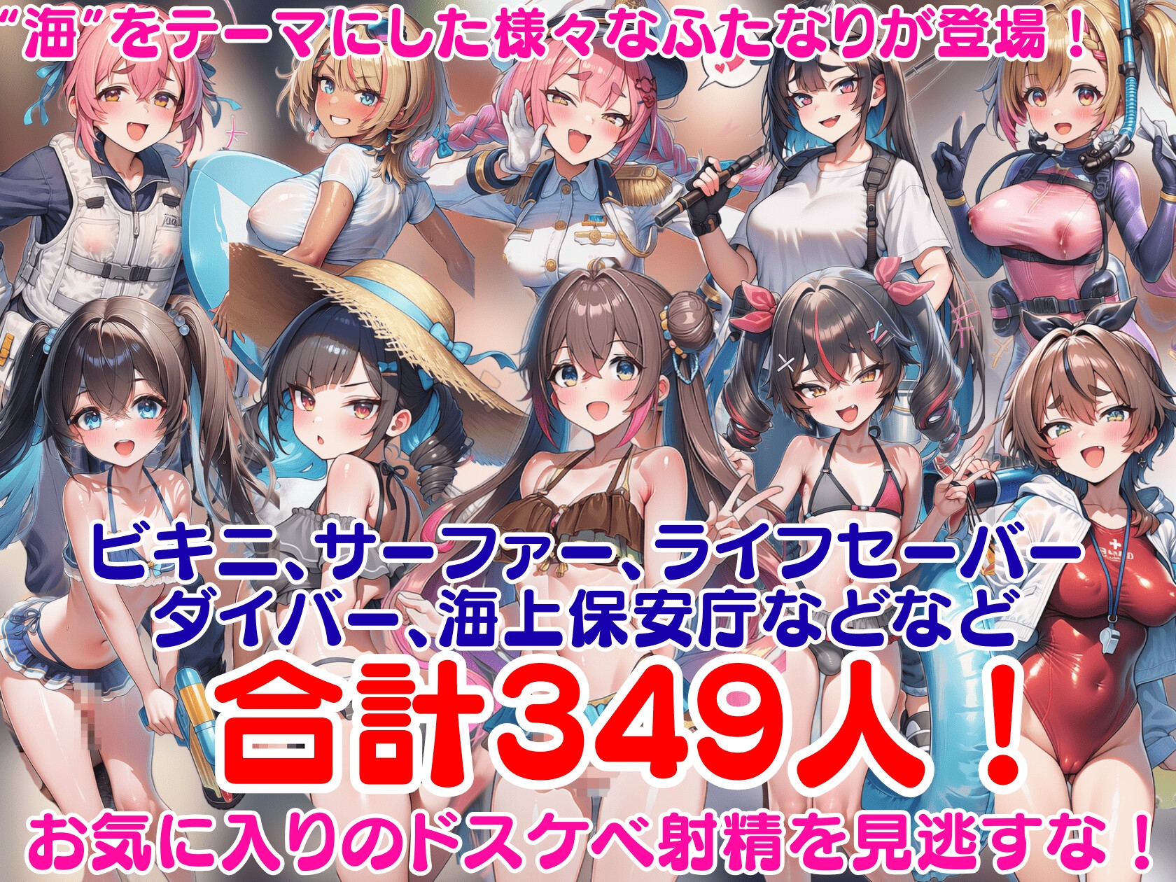 即堕ちふたなりビーチ~海に集まるドスケベふたなりをオスのマジカルチンポで無様アヘ顔大量射精させる即堕ちCG集~