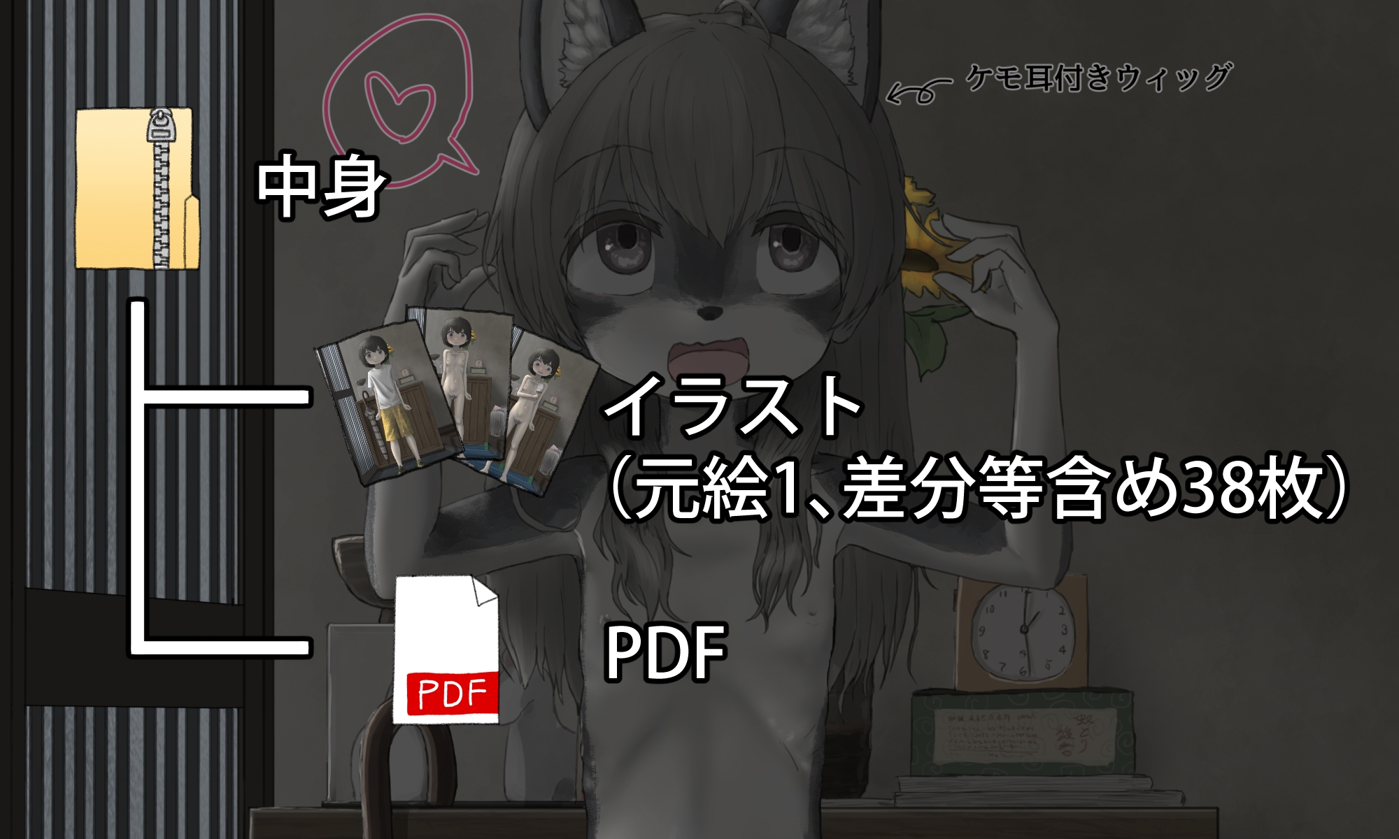 変身願望のあるケモノ趣味の男の子が家族の留守中にこっそり女装ケモノボディペイントを楽しむはずだった話 – Preview 2