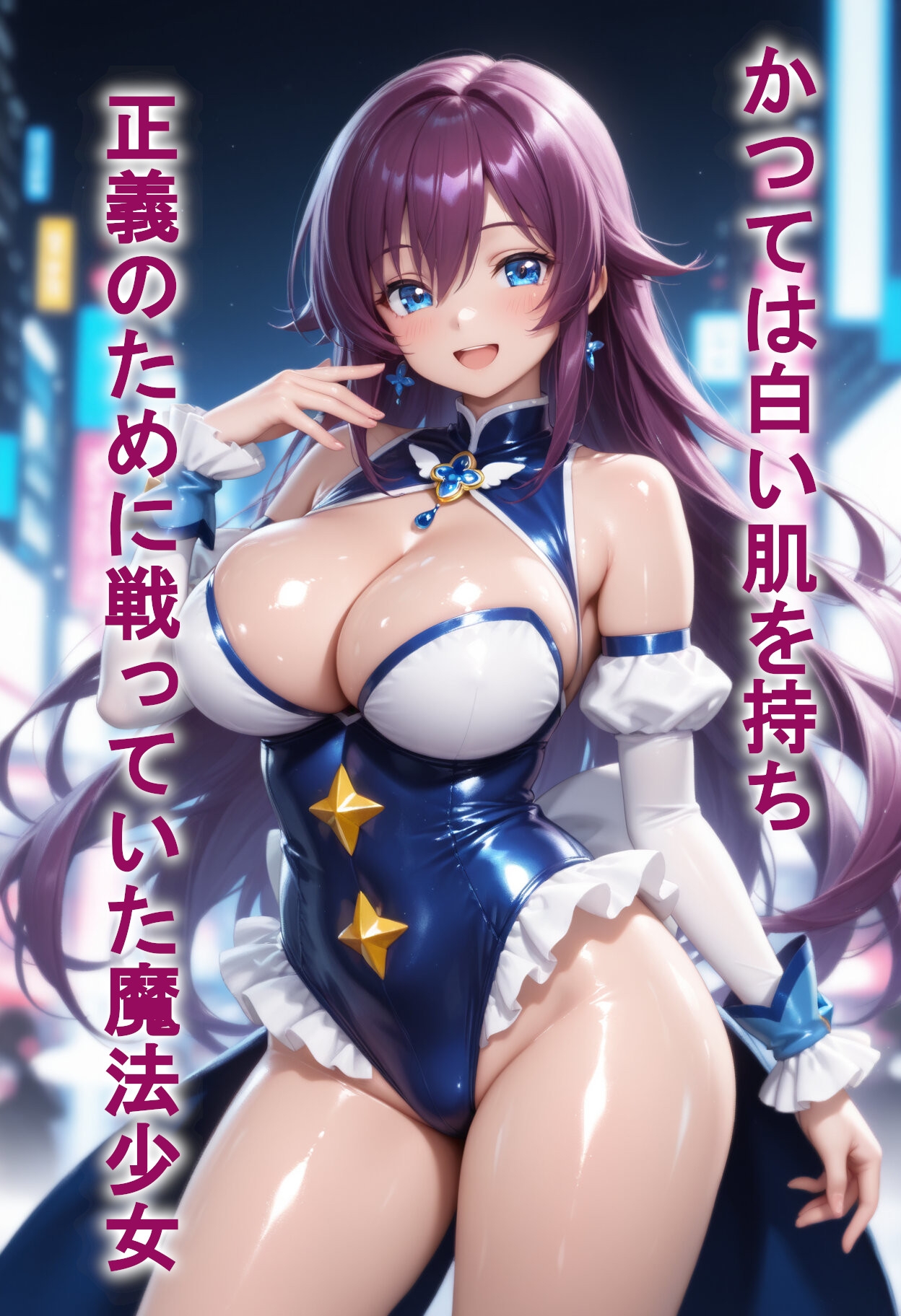 【悪堕ち×淫紋】紫髪の褐色爆乳魔法少女。はち切れそうな肉厚ボディを晒し、ラブホで徹底的に貪り尽くされる淫らな末路！