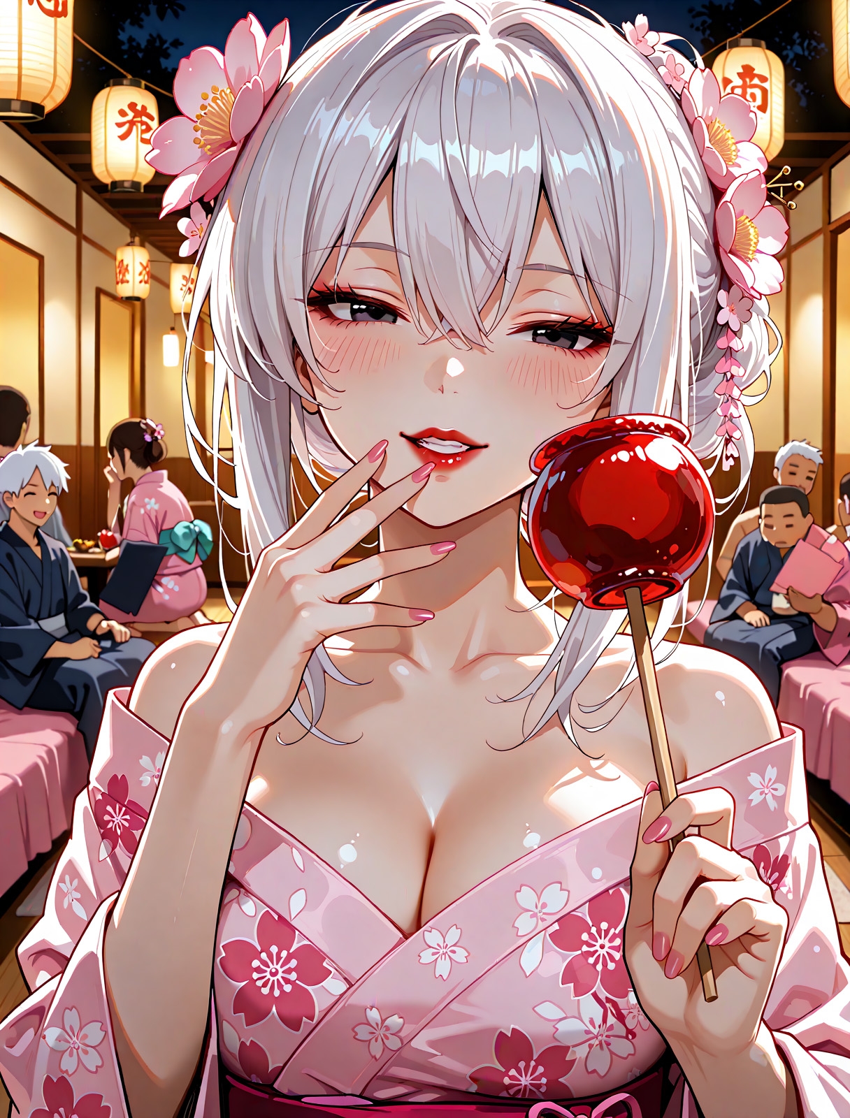 ピンクの着物のエロインです