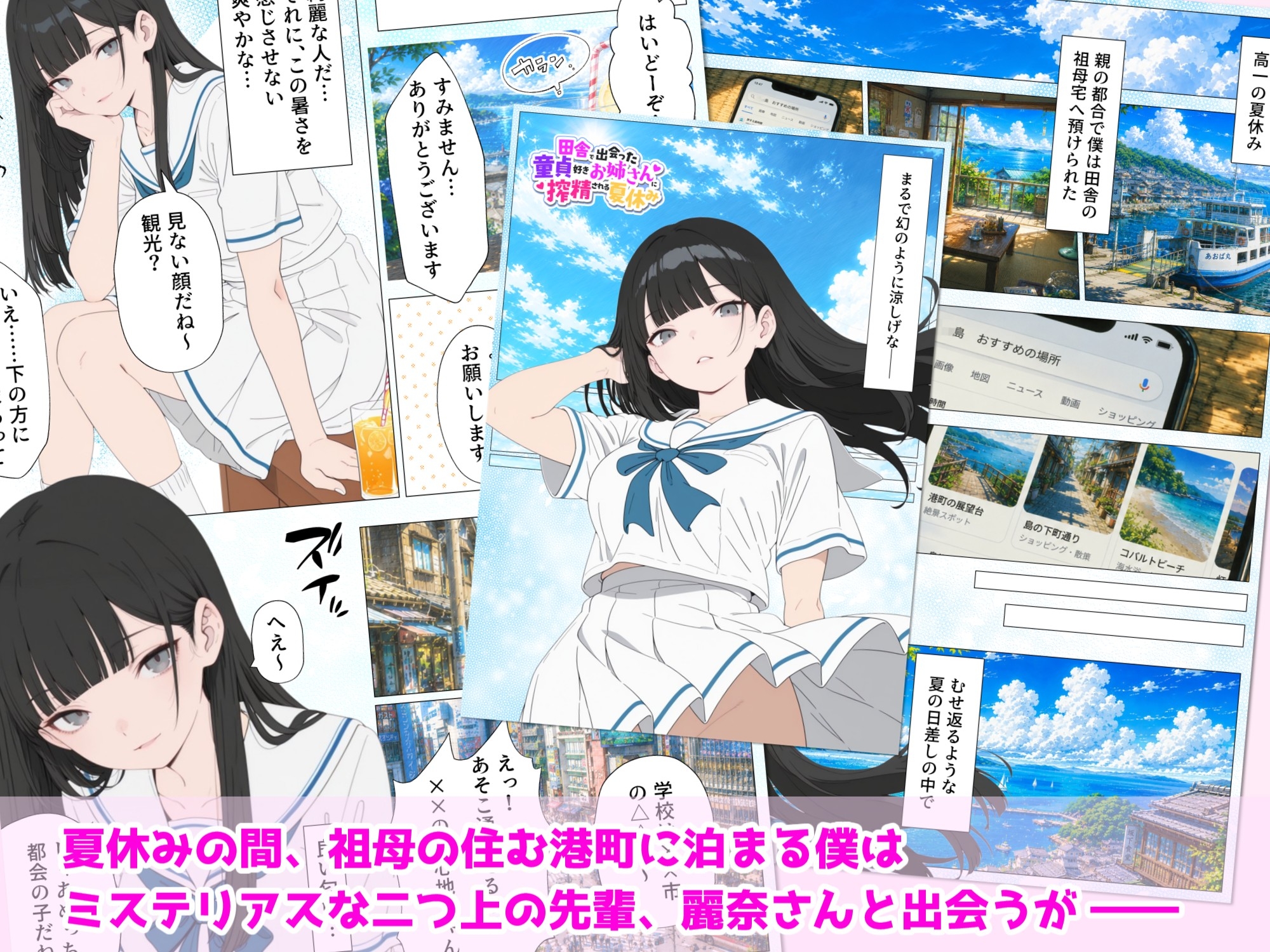 【漫画】メス臭漂うお姉さんに濃厚搾精マ●コで童貞を奪ってもらった夏休み