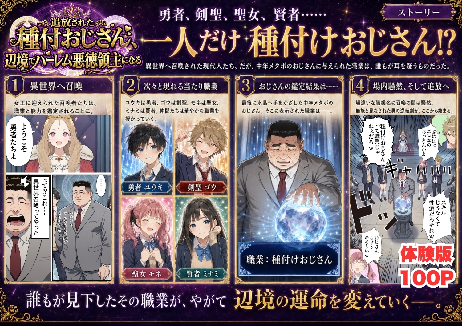 【異世界召喚】追放された種付けおじさん、辺境でハーレム悪徳領主になる