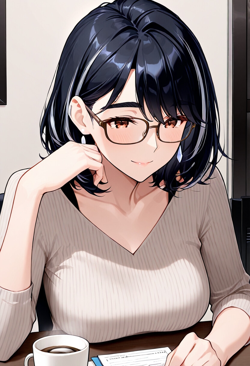 メガネOLあおいと残業のあとで。