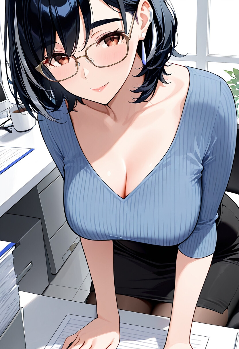 メガネOLあおいと残業のあとで。