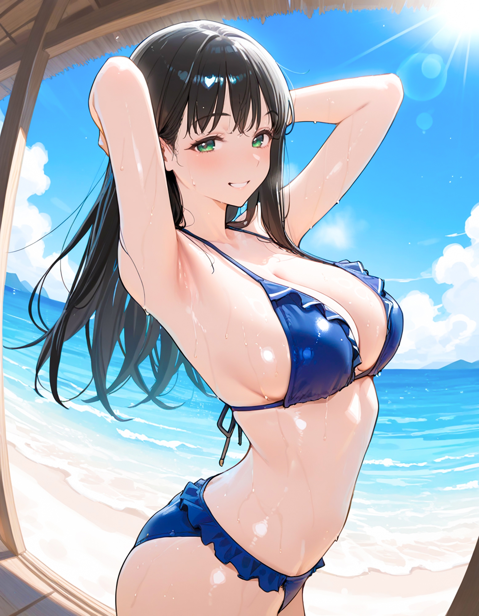 優等生快楽堕ち！ビキニ姿の黒髪美少女生徒会長をアヘイキするまでわからせたったww2【真夏のビーチ×ナイトプール編】
