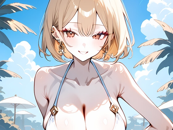 【巨乳】【金髪ギャル】【お姉さん】濡れ水着のリナ ―焼かない白ギャルの夏プール・余裕が崩れるまで― – main preview