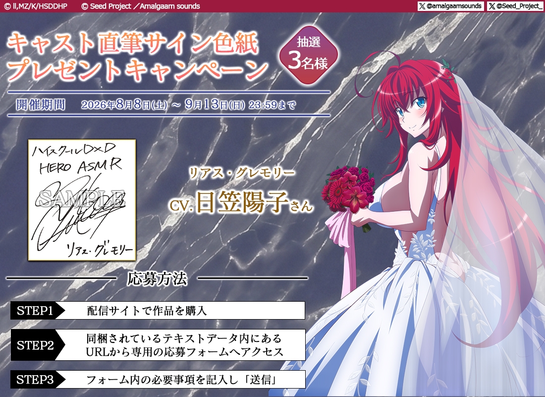 ハイスクールD×D HERO ASMR リアス部長とドキドキ新婚生活!?【CV:日笠陽子】 – Preview 5