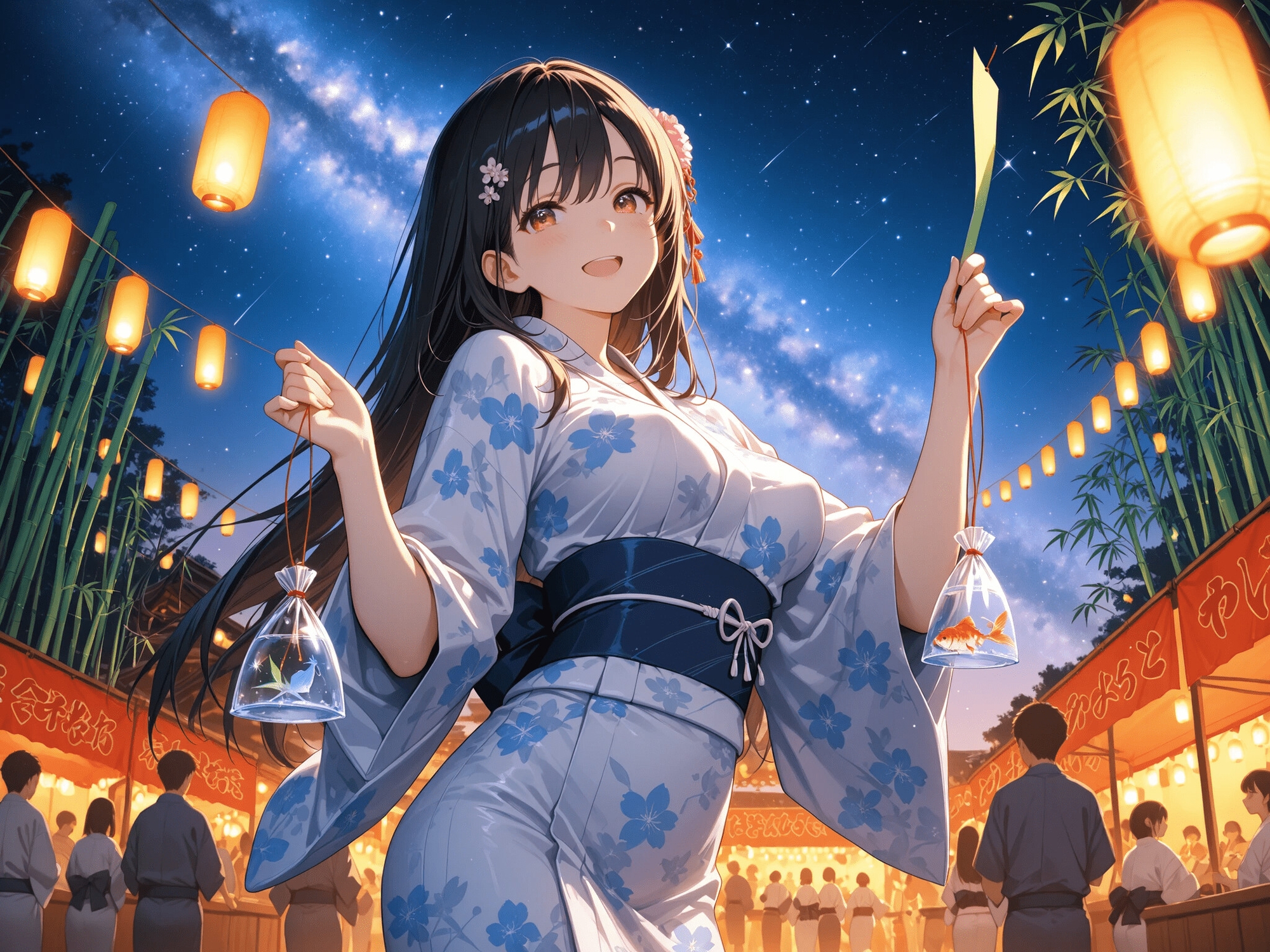 七夕様に見られながら浴衣着たままえっち！天の川に照らされながら。 – Preview 2