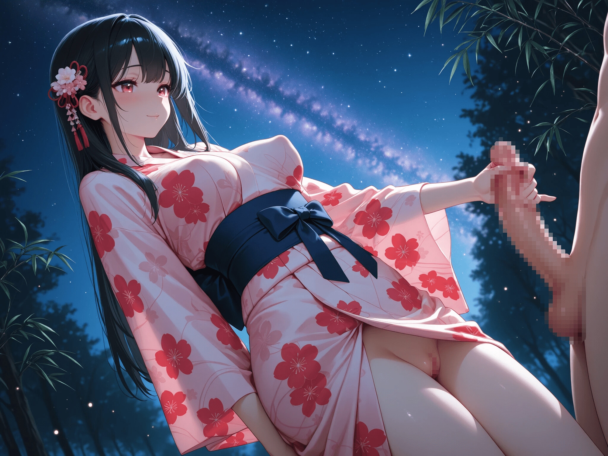 七夕様に見られながら浴衣着たままえっち！天の川に照らされながら。 – Preview 3