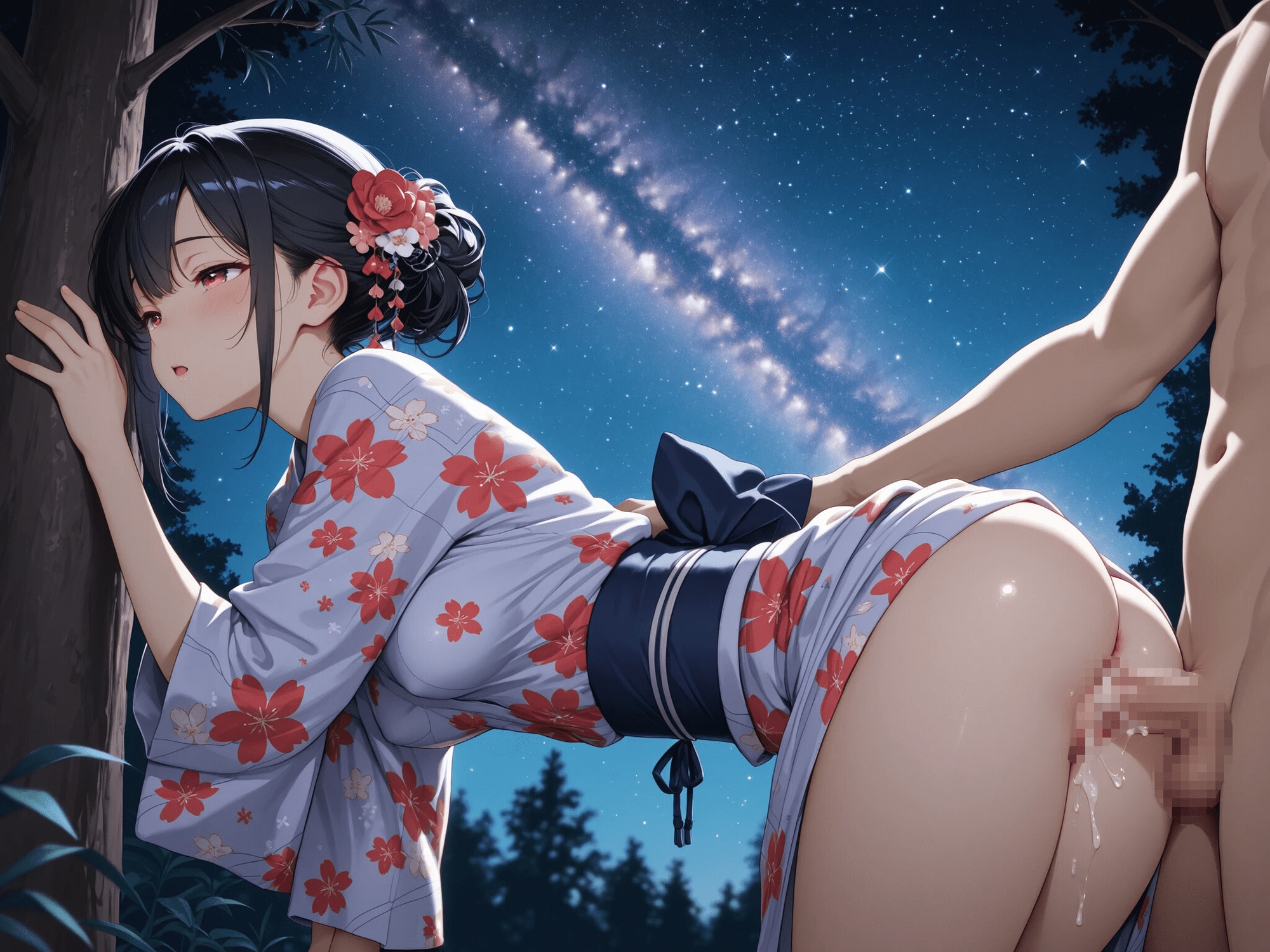 七夕様に見られながら浴衣着たままえっち！天の川に照らされながら。 – Preview 5