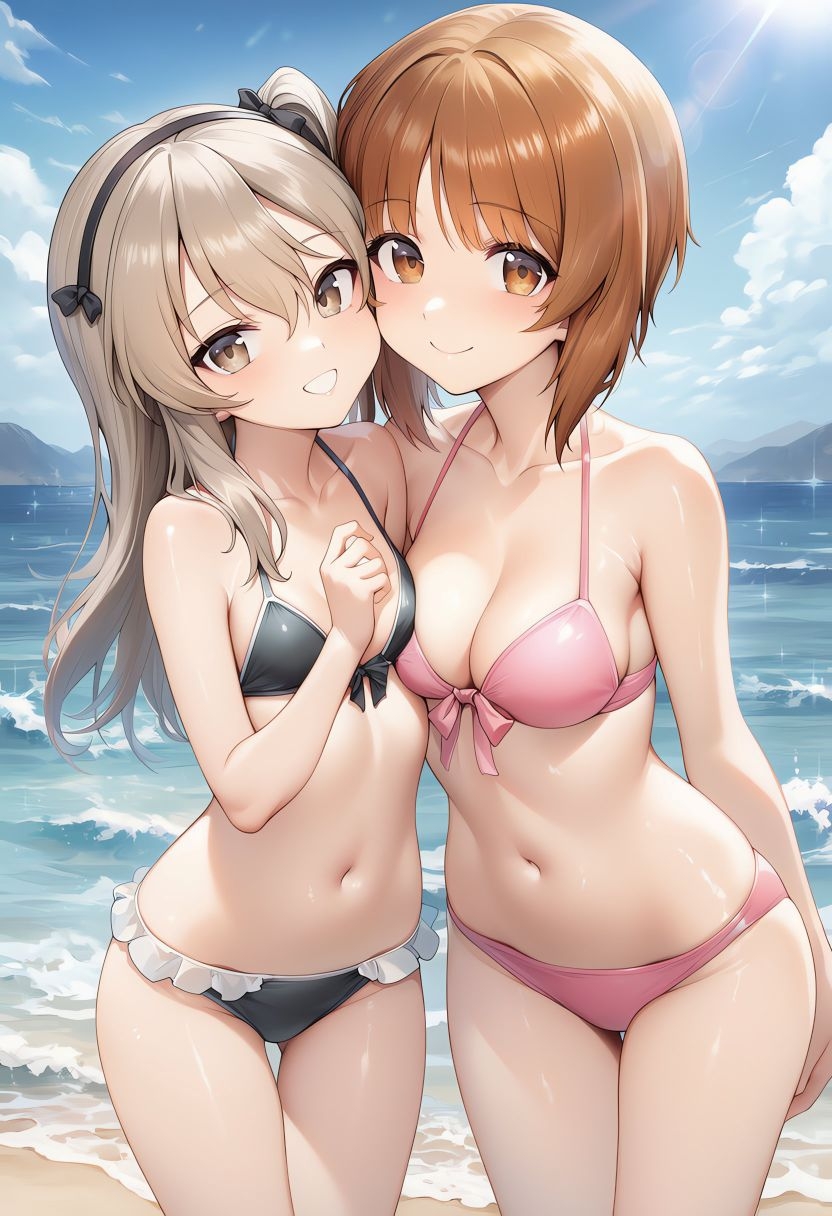 アニメヒロイン水着・温泉AIイラスト集