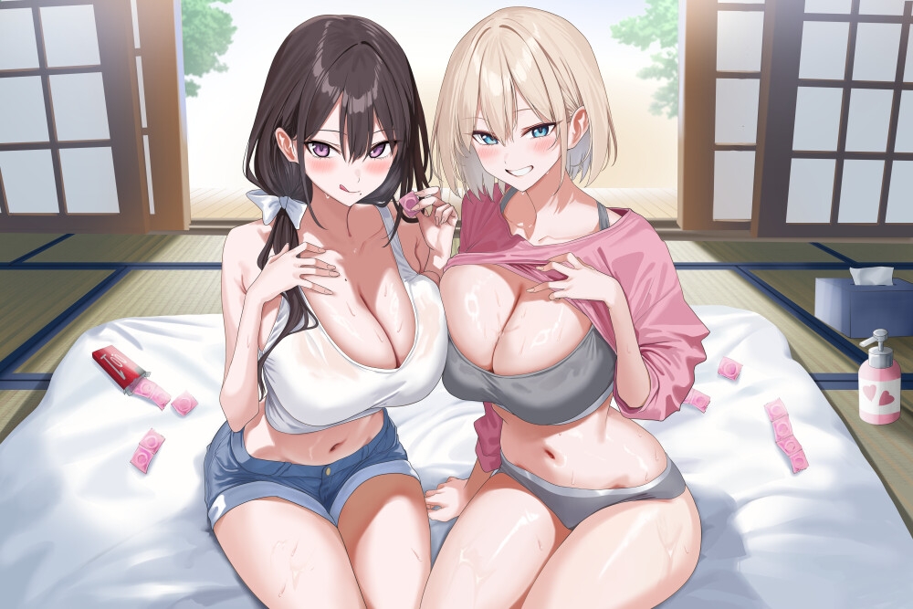 【田舎ハーレム♡】ムチムチ爆乳ドスケベ美少女幼なじみ姉妹を独り占め♡蒸れ蒸れ汗だく密着イチャラブハメ媚び田舎ハーレム夏休み♡ – Preview 6