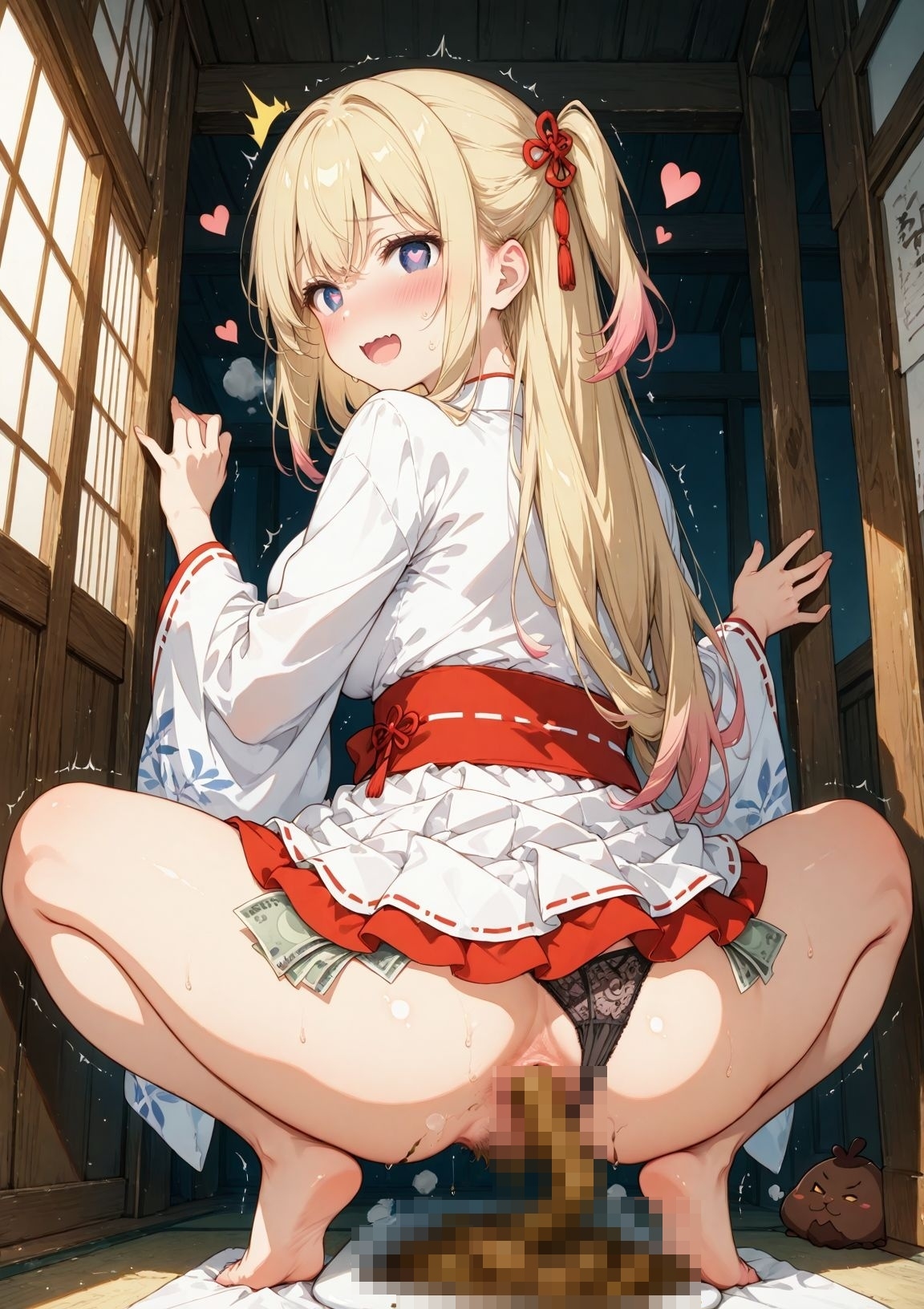 300通りの「出す瞬間」！ 美少女たちの羞恥と解放が織りなす 究極のスカトロジー・アーカイブ うんこ スカトロ 画集 8 和服 巫女編 – Preview 6
