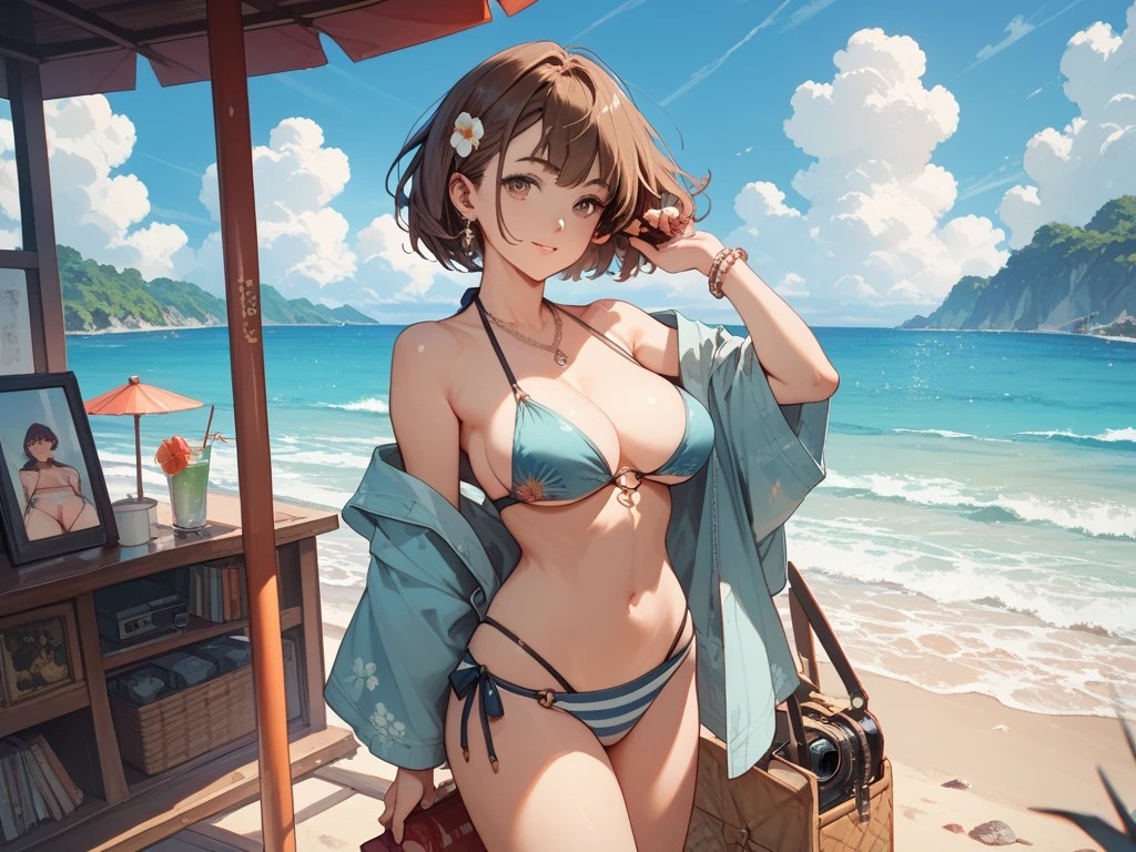 OLオフィスプレイと浜辺を楽しむ美女とキャンプ好き美女 – Preview 5
