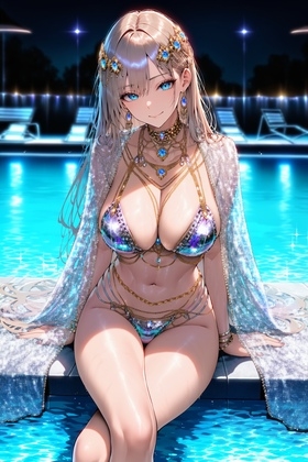 ドスケベ水着でナイトプールに来た姫が即生ハメされてアヘ顔晒すまで – main preview