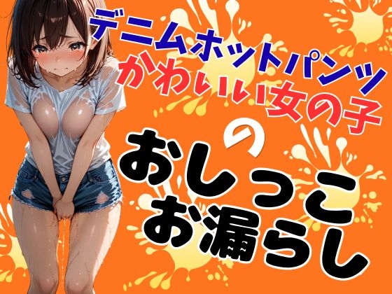 デニムホットパンツ女子のおしっこお漏らし(60枚)