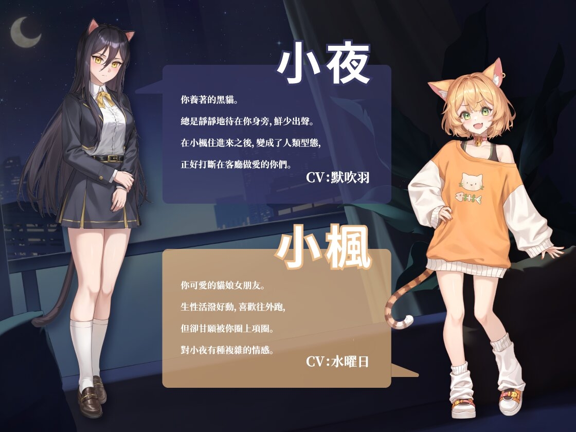 【雙人貓娘】黑貓晚上無法入眠【中文音聲】 – Preview 3