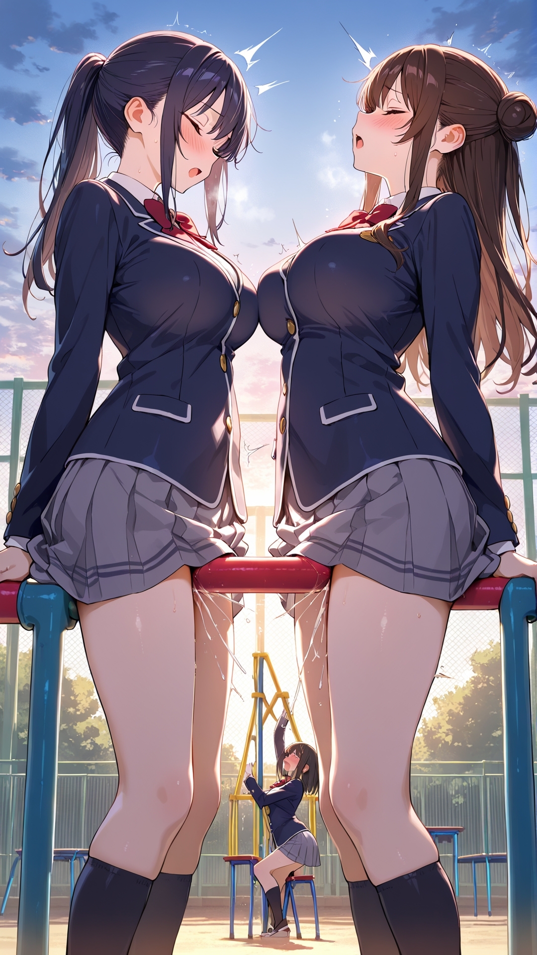 【角オナニー動画】きもちいい角を見つけちゃった女の子たち～パート(14)制服スペシャル！「雪見だいふくちゃん」&「Amiちゃん」の2人でオナニー – Preview 11