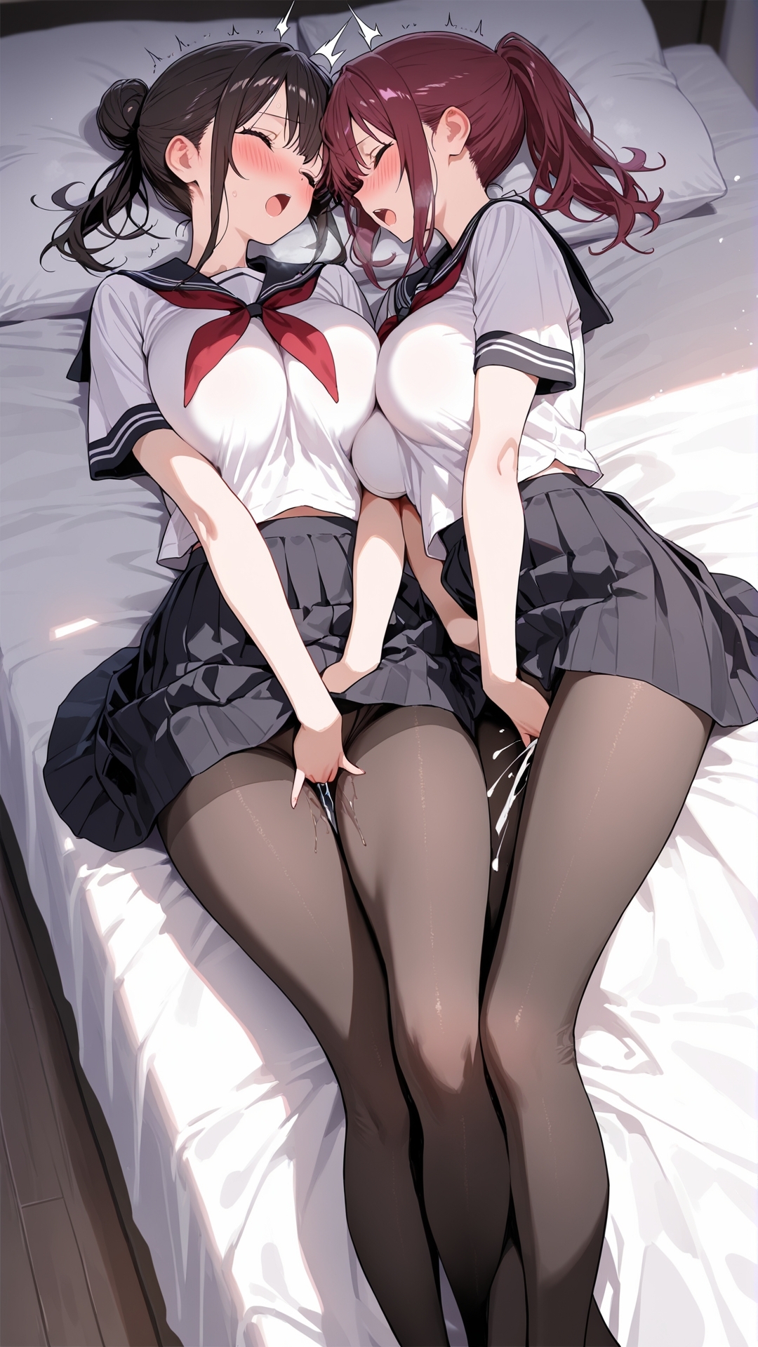【角オナニー動画】きもちいい角を見つけちゃった女の子たち～パート(14)制服スペシャル！「雪見だいふくちゃん」&「Amiちゃん」の2人でオナニー – Preview 7