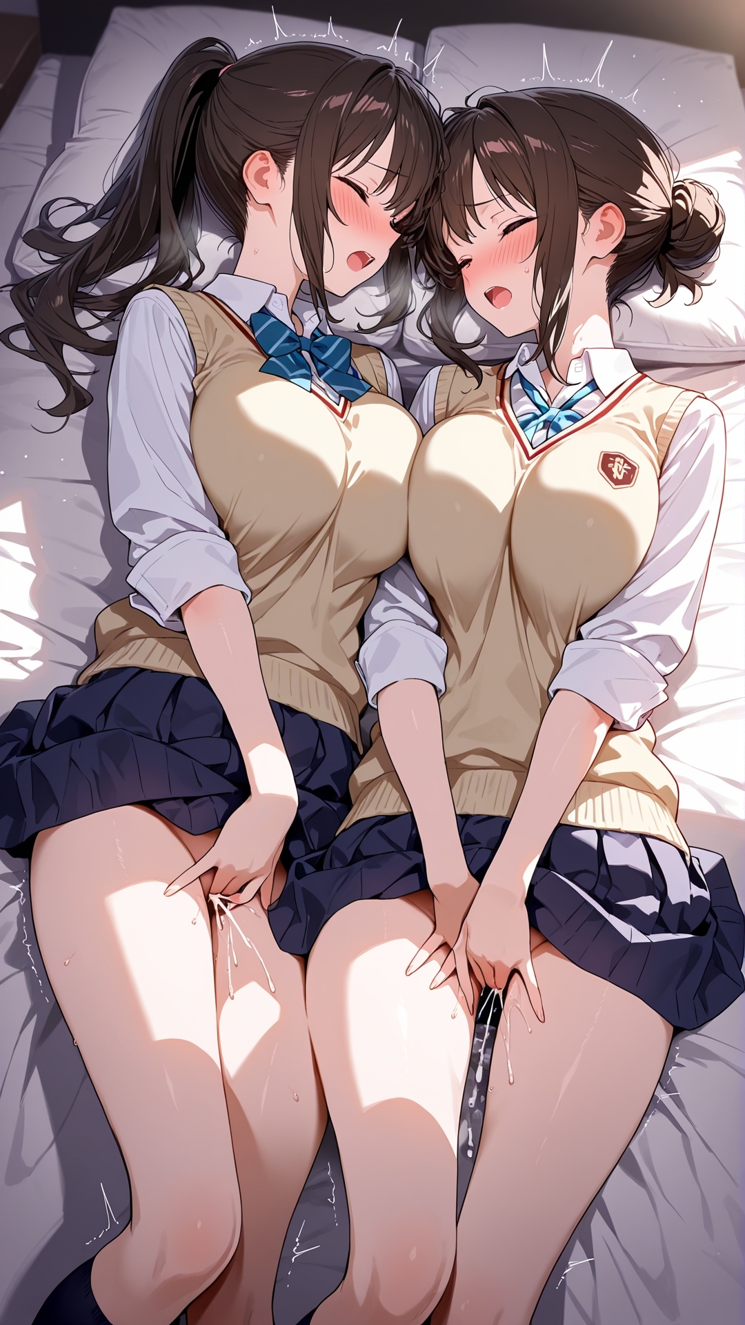 【角オナニー動画】きもちいい角を見つけちゃった女の子たち～パート(14)制服スペシャル！「雪見だいふくちゃん」&「Amiちゃん」の2人でオナニー – Preview 8