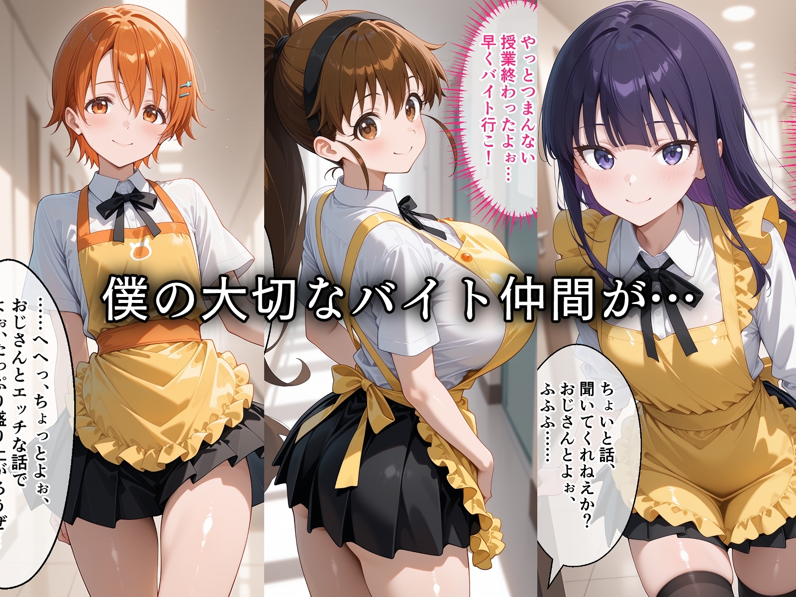 寝取られた巨乳ウェイトレスたち〜催〇アプリで種付け完了