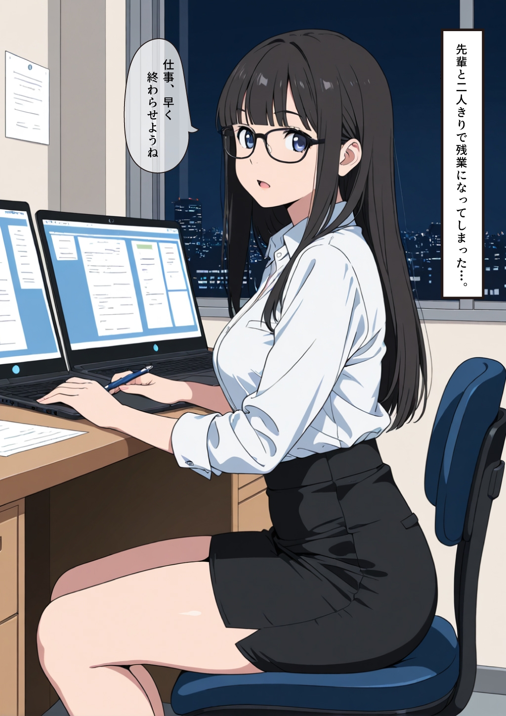 断れない地味メガネ先輩とエッチする画集 – Preview 2